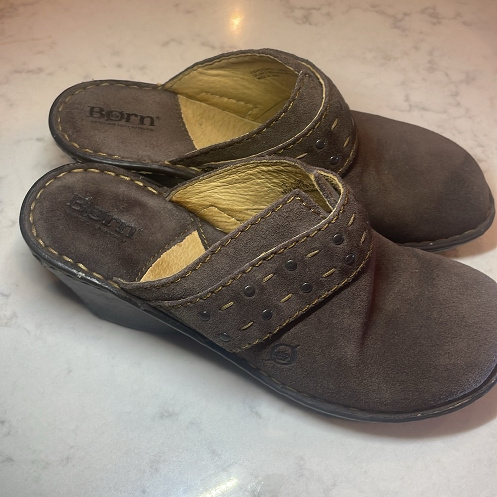 Born clog, brown leather, 7, no flaws, non-smoking home - Picture 3 of 8